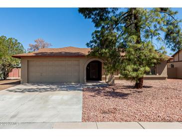 Charming single-story home featuring a well-maintained front yard and a two-car garage at 3124 W Taro Ln, Phoenix, AZ 85027