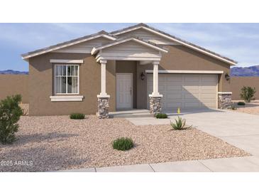 Charming single-story home featuring a neutral color palette and well-manicured landscaping at 18260 W Camino De Oro --, Surprise, AZ 85387