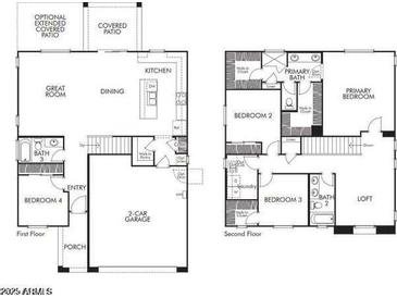 Detailed floor plan showcasing the layout of this home, including bedroom, living, and kitchen spaces at 22382 W Monona Ln, Surprise, AZ 85387