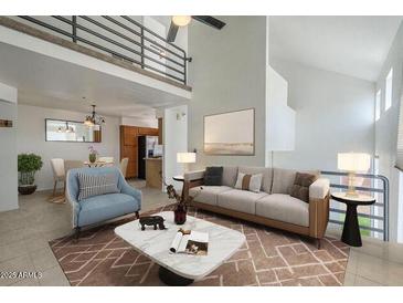 Bright living room with hardwood flooring, neutral colors, and contemporary decor at 154 W 5Th St # 212, Tempe, AZ 85281