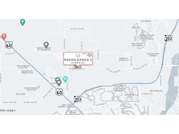 Detailed street map of the Mason Ranch II community in Surprise, Arizona, and surrounding points of interest at 15627 W Hackamore Dr, Surprise, AZ 85387