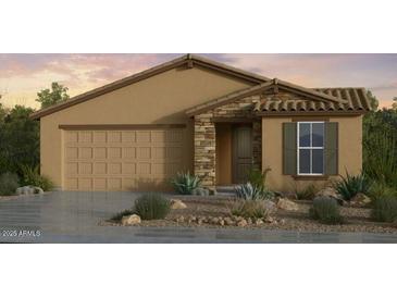 Charming single-Gathering home with a stone facade and a two-car garage, perfect for modern living at 3808 S Buttercup --, Mesa, AZ 85212