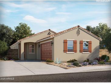Charming single-story home featuring desert landscaping, a two-car garage, and a classic Southwestern architectural style at 310 S San Christo Ln, Casa Grande, AZ 85194