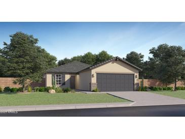 Charming single-story home with desert landscaping, neutral paint, gray roof and an attached two-car garage at 4748 E Amethyst Ln, San Tan Valley, AZ 85143