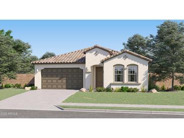 Charming single-story home with a two-car garage, neutral stucco, and beautiful desert landscaping at 8035 E Paloma Ave, Mesa, AZ 85212