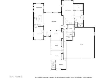 Detailed floor plan showcasing layout with bedrooms, bathrooms, kitchen, Gathering room, and garage for enhanced spatial understanding at 21912 E Desert Hills Dr, Queen Creek, AZ 85142