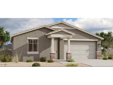 Charming single-story home with neutral stucco, inviting entrance, and a convenient two-car garage at 32615 N Newby Dr, San Tan Valley, AZ 85143