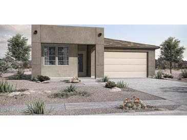 Charming single-story home featuring desert landscaping and a neutral color scheme at 26646 S 230Th St, Queen Creek, AZ 85142