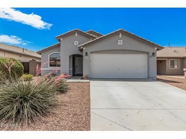 Charming single-story home featuring a well-manicured front yard and a two-car garage at 10755 W Mountain View Dr, Avondale, AZ 85323