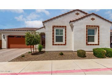 Charming single-story home featuring a well-manicured front yard with a two-car garage and appealing facade at 4044 E Dawson E Dr, Chandler, AZ 85249