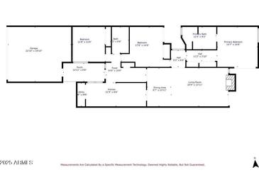 Detailed floor plan showcasing the layout and dimensions of each room in the house at 11633 N 40Th Way, Phoenix, AZ 85028