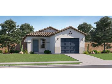Charming single-story home featuring a desert landscape and a two-car garage at 36620 W Maddaloni Ave, Maricopa, AZ 85138