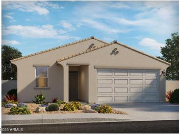 Charming single-story home with desert landscaping and a two-car garage in a sunny setting at 2591 E Fortana Dr, San Tan Valley, AZ 85143