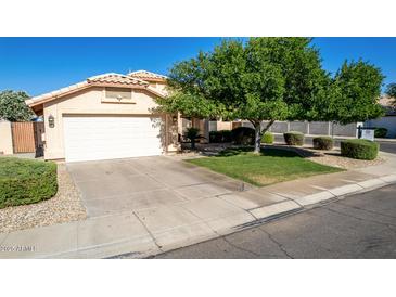 Charming home featuring a two-car garage, well-maintained lawn, mature trees, and inviting curb appeal at 2615 N 123Rd Dr, Avondale, AZ 85392