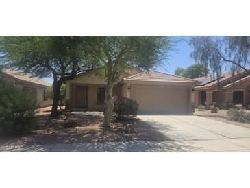 Charming single-story home with mature trees, desert landscaping, and a two-car garage at 16619 W Cottonwood St, Surprise, AZ 85388