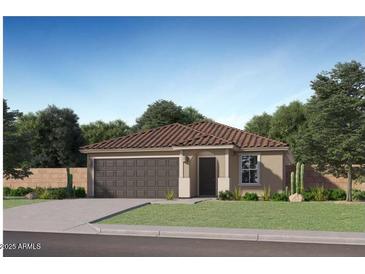 Charming single-story home with a tile roof, two-car garage, and low-maintenance desert landscaping at 4720 E Amethyst Ln, San Tan Valley, AZ 85143