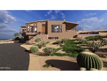 Stunning home with unique architecture complemented by a desert landscape with natural rock accents at 3545 N Vista Way # 404, Buckeye, AZ 85396