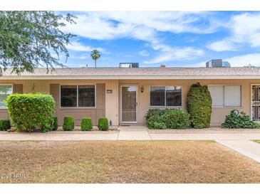 Charming single-story home with well-maintained landscaping and a cozy front entrance at 11149 W Palm Ridge Dr, Sun City, AZ 85351