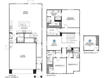This detailed floorplan showcases the layout of the residence, highlighting the arrangement of the rooms and living spaces at 26420 N 24Th Gln, Phoenix, AZ 85085