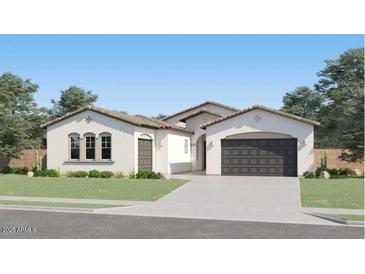 Charming single-story home featuring a two-car garage, landscaped yard, and neutral color palette at 2877 E Lucky Horseshoe Ln, San Tan Valley, AZ 85140