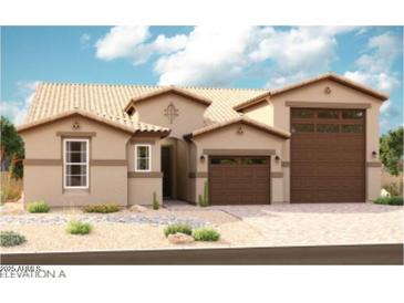 Warm, inviting single-Gathering home with a two-car garage and desert landscaping at 20262 W Monterey Way, Buckeye, AZ 85396