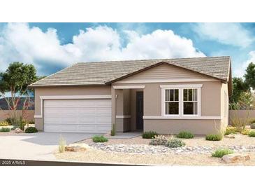 Charming single-story home featuring a two-car garage and low-maintenance desert landscaping at 18442 E Dario Rd, Gold Canyon, AZ 85118