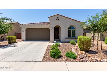 Charming single-story home with a well-maintained front yard and two-car garage at 19751 W Adams St, Buckeye, AZ 85326