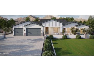 Charming single-Gathering home boasts a manicured lawn, and a spacious three car garage at 29587 N 156Th St, Scottsdale, AZ 85262
