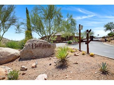 Balera gated community entrance with desert landscaping, and prominent signage at 16364 E Ridgeline Dr, Fountain Hills, AZ 85268