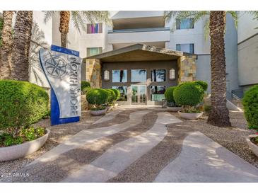 Welcoming building entrance with lush landscaping, modern signage, and direct access to the facilities at 945 E Playa Del Norte Dr # 4019, Tempe, AZ 85288
