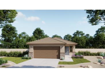 Charming single story home with a two car garage, desert landscaping, and neutral color palette at 32030 N Pony Express Rd, San Tan Valley, AZ 85143