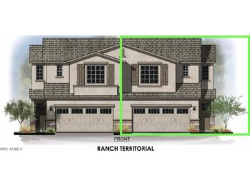 Charming two-story home showcasing a double garage, neutral color palette, and well-manicured landscaping at 2339 E University Dr # 19, Mesa, AZ 85213