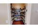 Walk-in pantry with wood shelving and ample storage space for organization at 12797 S 179Th Dr, Goodyear, AZ 85338