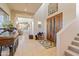 Elegant entryway with high ceilings and a view into the living area at 14021 E Milton Ct, Scottsdale, AZ 85262