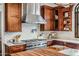 Gourmet kitchen boasting stainless steel appliances, white backsplash, and custom cabinetry at 7533 N 70Th St, Paradise Valley, AZ 85253