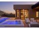 Modern pool and spa with patio furniture at 28119 N 109Th Way, Scottsdale, AZ 85262