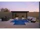 Luxury pool with patio furniture and a pergola at 28101 N 109Th Way, Scottsdale, AZ 85262
