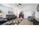 Relaxing living room with gray couches, fireplace, and wood-look floors at 724 Emerald Dr, Apache Junction, AZ 85119
