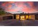 View of the home's exterior, showcasing its architectural details and landscaping at sunset at 9025 N Flying Butte --, Fountain Hills, AZ 85268