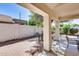 Covered patio with brick pavers and seating area at 6145 E Sierra Morena St, Mesa, AZ 85215