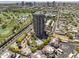 Aerial view of building, pool, and surrounding area at 1040 E Osborn Rd # 302, Phoenix, AZ 85014