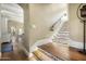 Stunning staircase with patterned tile and under-stair lighting at 10287 E Diamond Rim Dr, Scottsdale, AZ 85255