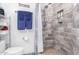 Bathroom with shower stall, toilet and pedestal sink at 31221 N 161St Pl, Scottsdale, AZ 85262