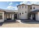 Exterior home view showcasing architectural details and drought-tolerant landscaping at 6737 E Rockaway Hills Dr, Cave Creek, AZ 85331