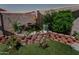 Charming backyard water feature with lush landscaping and relaxing ambiance at 160 S Azteca Dr, Eloy, AZ 85131