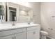Double vanity bathroom with modern fixtures at 21641 N Daniel Dr, Maricopa, AZ 85138