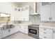 Modern kitchen with stainless steel appliances and white cabinets at 7917 E Bonnie Rose Ave, Scottsdale, AZ 85250