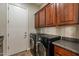 Laundry room with washer, dryer, cabinets, and counter space at 1681 E Grand Ridge Rd, Queen Creek, AZ 85140