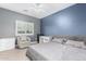 Cozy bedroom with chair, drawers and a cool accent wall at 38334 N 20Th St, Phoenix, AZ 85086