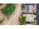 Aerial view of house and backyard near park at 1521 W Commerce Ave, Gilbert, AZ 85233